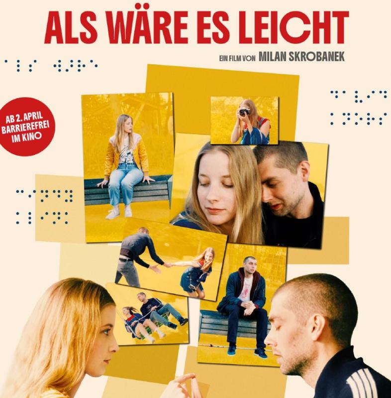 Filmplakat des Kinofilms "Als wäre es leicht" - die beiden Hauptdarsteller in verschiedene Paarszenen