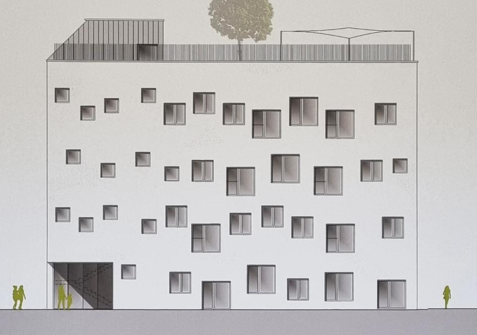 Bild 12 von 12: das geplante Schulgebäude hat 4 Stockwerke