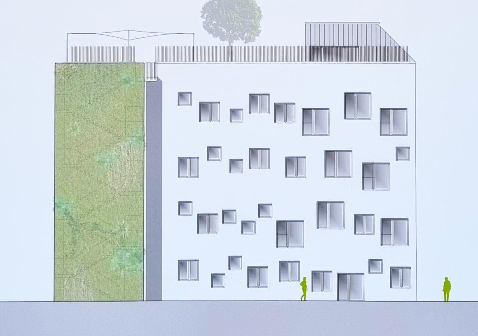 Bild 9 von 12: das geplante Schulgebäude hat 4 Stockwerke