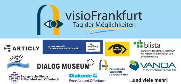 Logo von Visio Frankfurt und den Veranstaltungspartner*innen